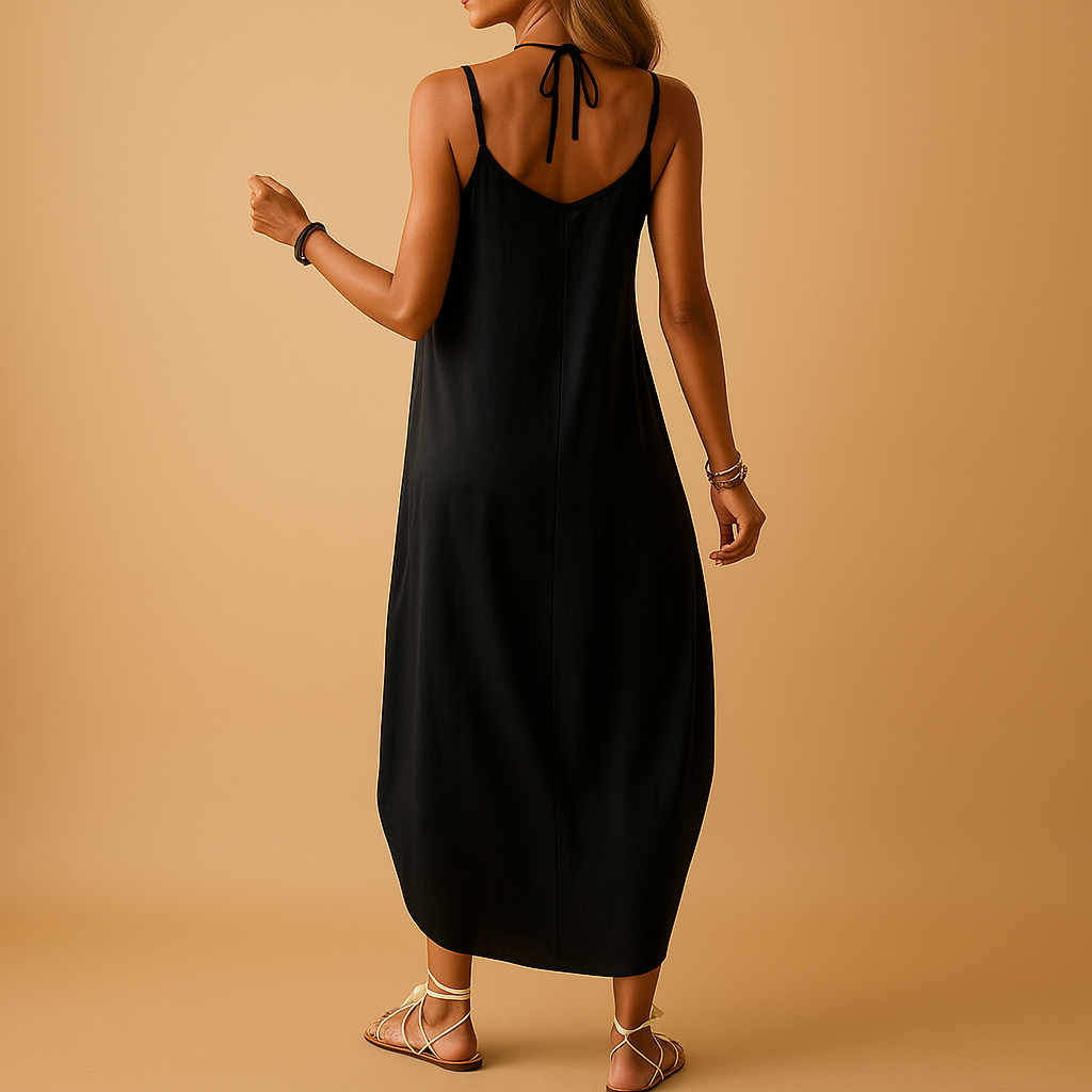 Elegante cami-jurk voor dames met V-hals en comfortabele pasvorm, geschikt voor casual en formele gelegenheden.