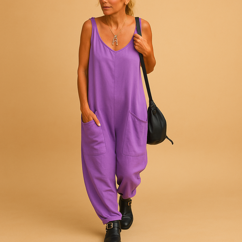 Zomerjurk voor dames met wijde pasvorm in luchtige stof, ideaal voor casual uitjes en warme zomerdagen.