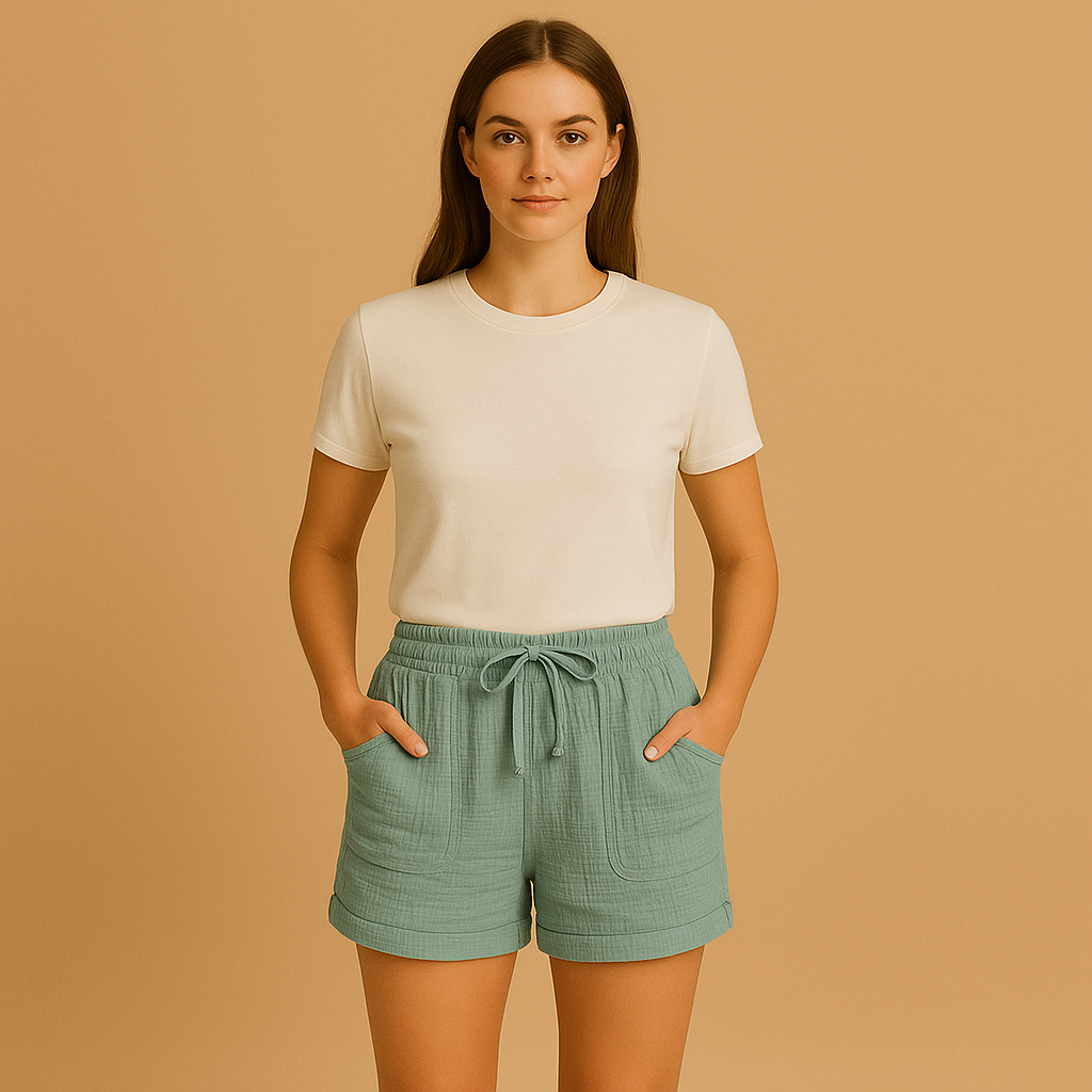Zomerse shorts voor dames met comfortabele pasvorm en tijdloos ontwerp, ideaal voor casual en chique outfits tijdens warme dagen.