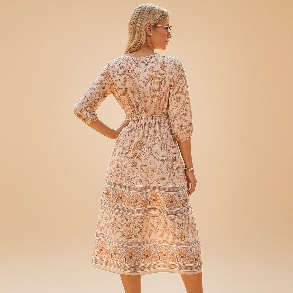 Bohemian zomerjurk voor dames met losvallende pasvorm en fijne patronen, ideaal voor festivals, stranddagen en zomerse uitjes