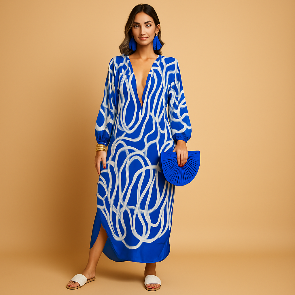 Boho maxi-jurk voor dames in lichte stof, ideaal voor zomerse dagen, festivals en stranduitjes
