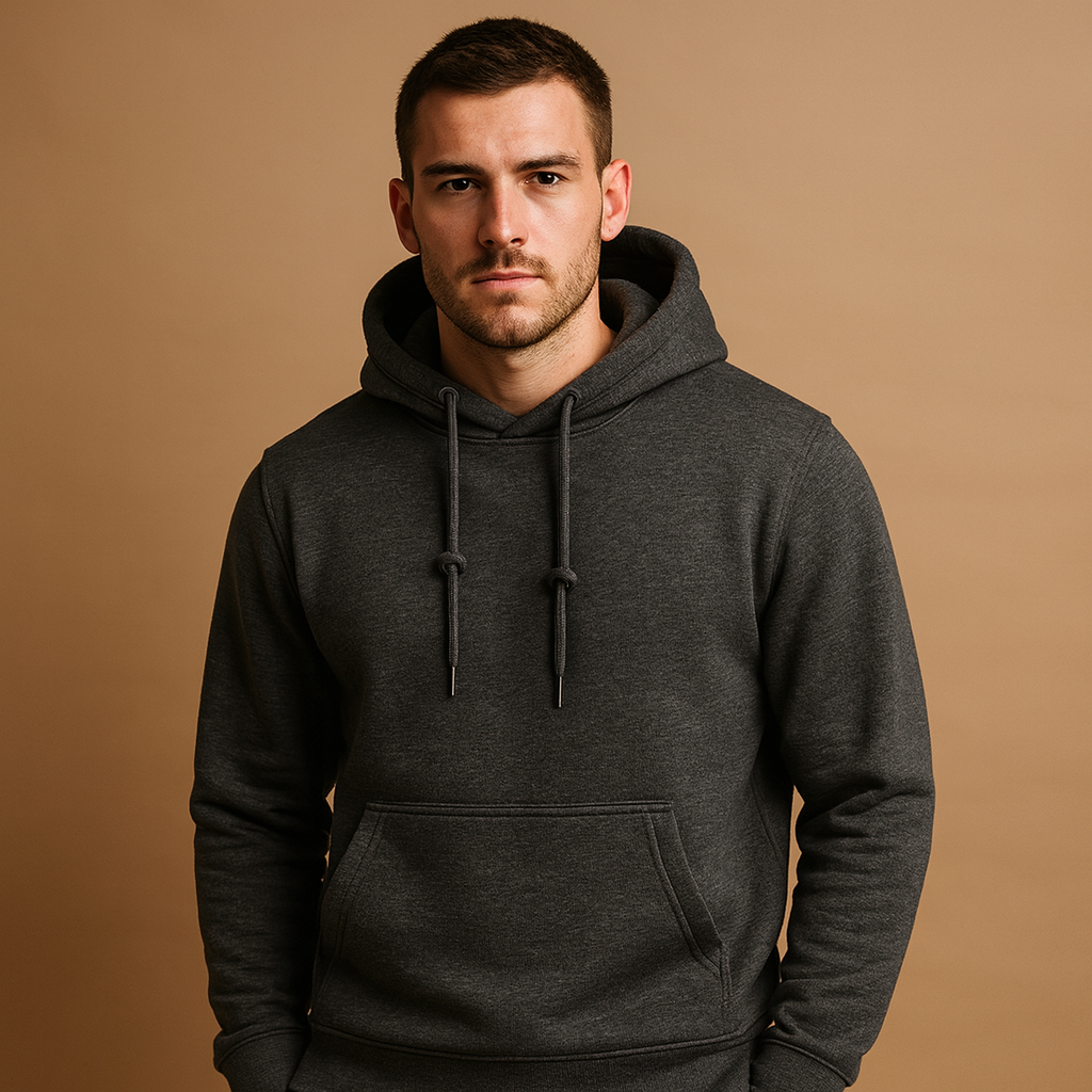 Casual heren hoodie met capuchon en kangoeroezak, zachte stof en comfortabele pasvorm. Perfect voor dagelijks gebruik en sportieve looks.
