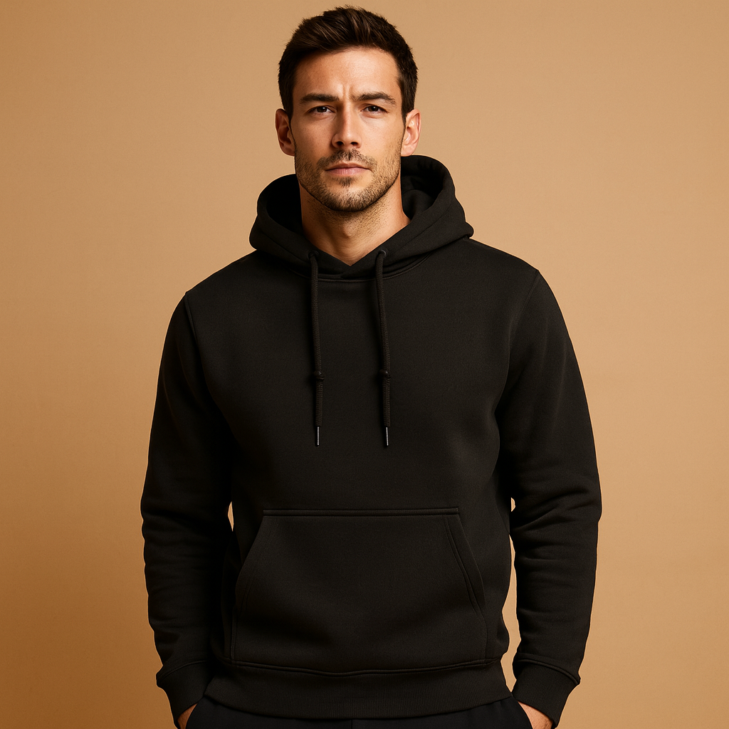 Casual heren hoodie met capuchon en kangoeroezak, zachte stof en comfortabele pasvorm. Perfect voor dagelijks gebruik en sportieve looks.