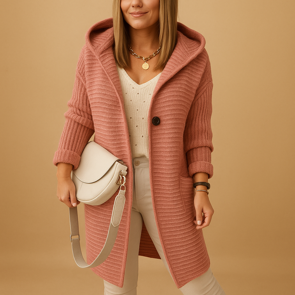 Comfortabel damesvest met open voorkant, tijdloze pasvorm en zachte stof in beige, zwart, grijs en blauw – perfect voor elk seizoen.
