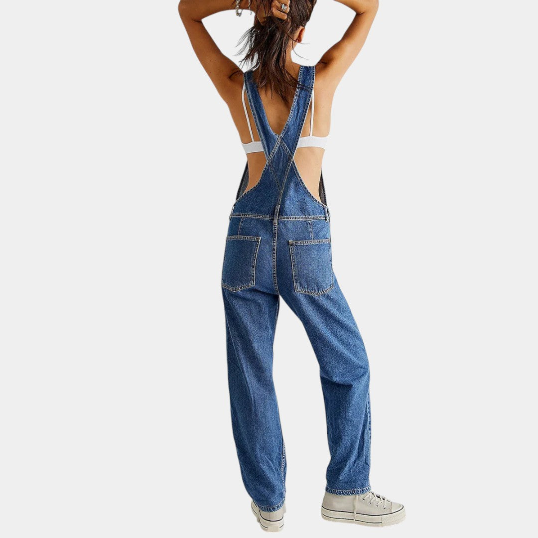 Denim salopette voor dames met relaxte pasvorm in donkerblauw, lichtblauw, zwart of wit – perfect voor casual en stijlvolle dagen