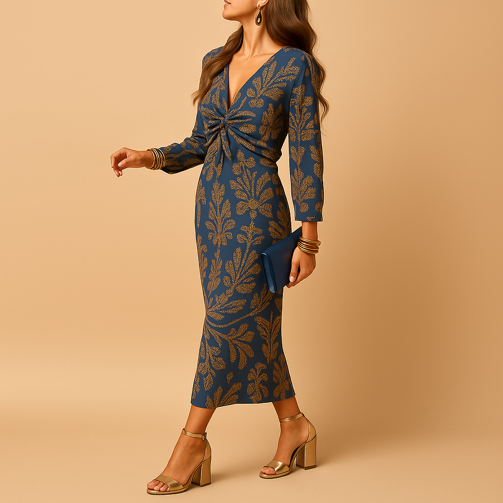 Luxe duurzame damesjurk van ademende katoenmix, geschikt voor alle seizoenen, minimalistisch A-lijn ontwerp voor casual en formele gelegenheden