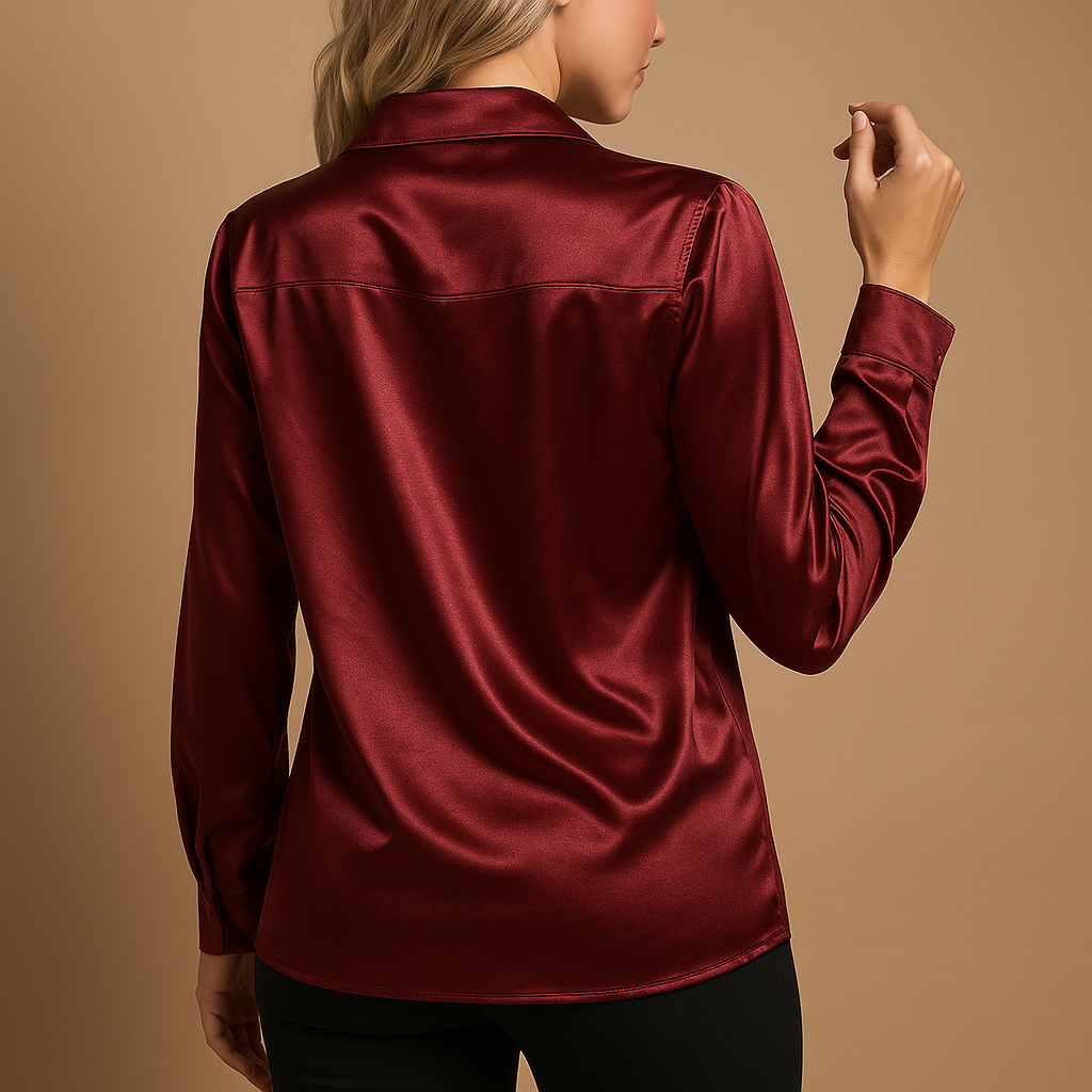Tijdloze damesblouse met klassieke pasvorm en lichte stof, geschikt voor werk en dagelijkse gelegenheden