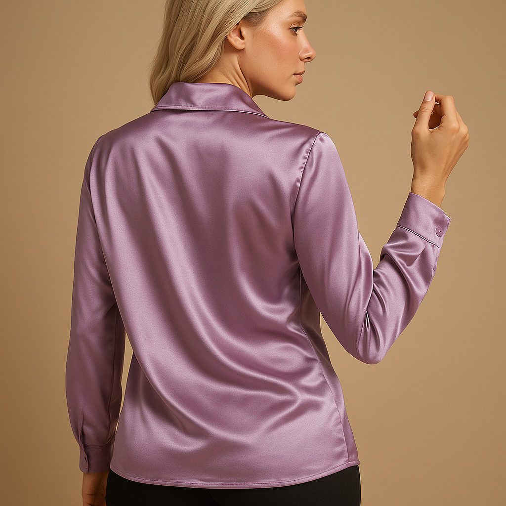 Tijdloze damesblouse met klassieke pasvorm en lichte stof, geschikt voor werk en dagelijkse gelegenheden