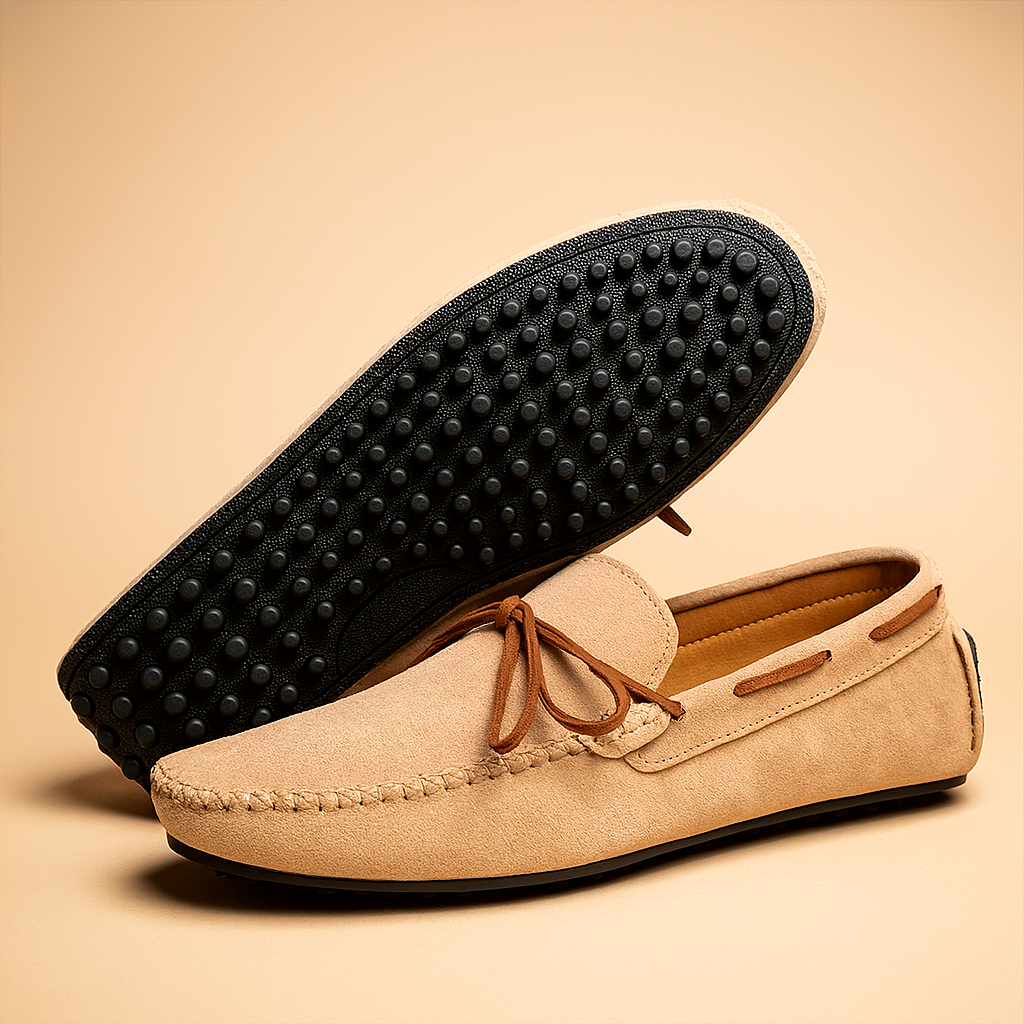 Elegante instappers voor heren met ademende afwerking, slip-on design en antislipzool – perfect voor dagelijks gebruik of formele gelegenheden.