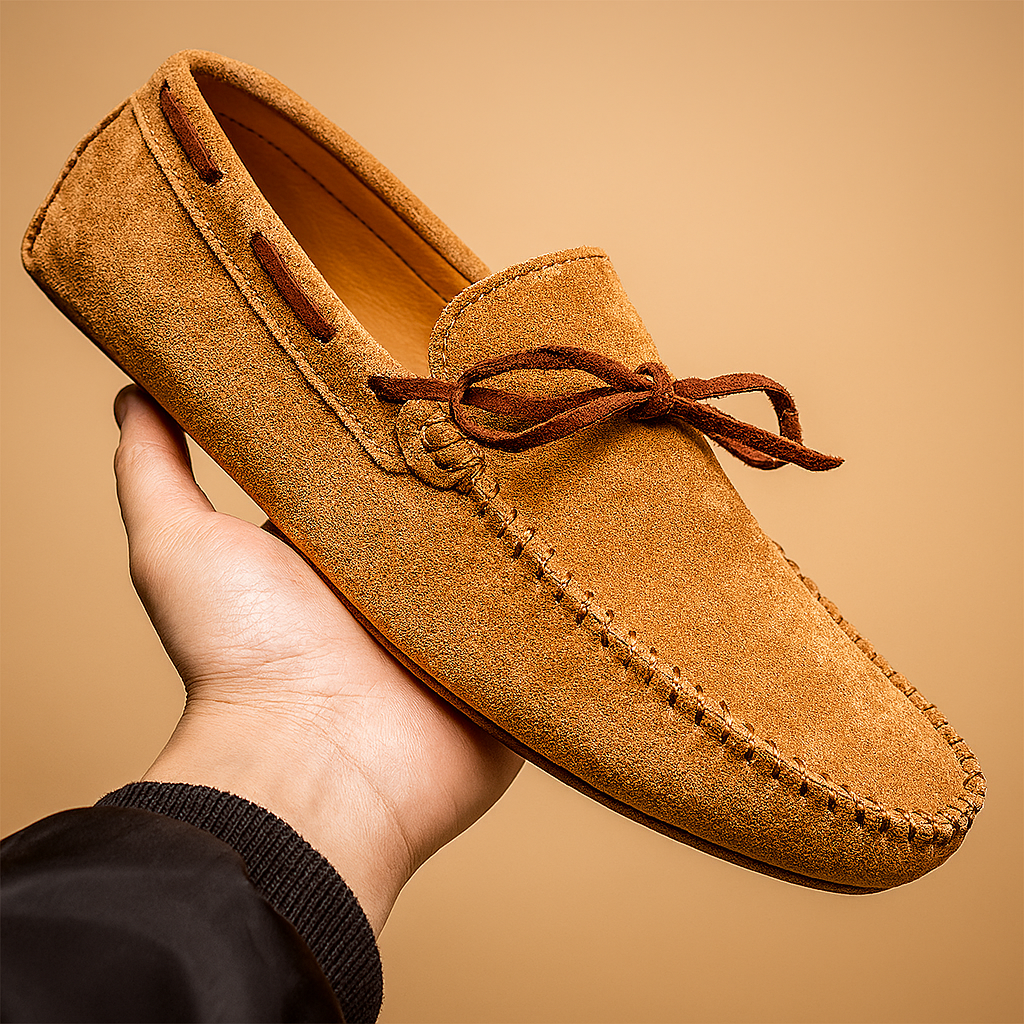 Elegante instappers voor heren met ademende afwerking, slip-on design en antislipzool – perfect voor dagelijks gebruik of formele gelegenheden.