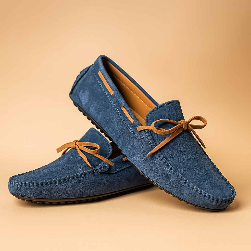 Elegante instappers voor heren met ademende afwerking, slip-on design en antislipzool – perfect voor dagelijks gebruik of formele gelegenheden.