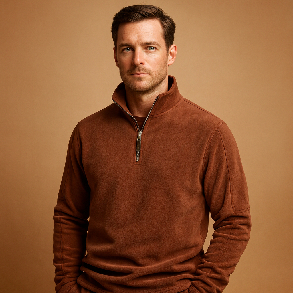 Fleece pullover voor heren met halve rits, zachte stof en comfortabele pasvorm. Ideaal voor koude dagen, casual gebruik en outdoor activiteiten.