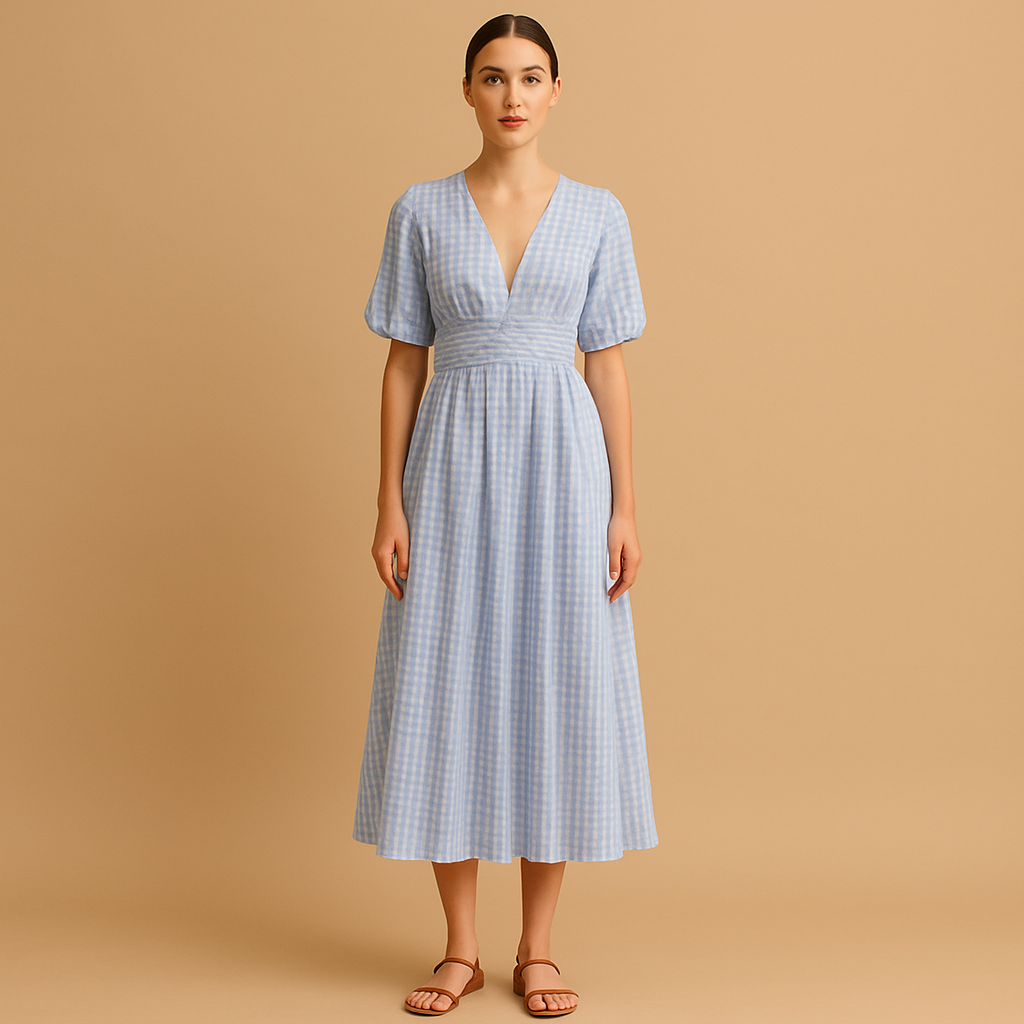 Flowy maxi-jurk voor dames met knoopsluiting en lange mouwen, perfect voor casual en formele gelegenheden het hele jaar door.