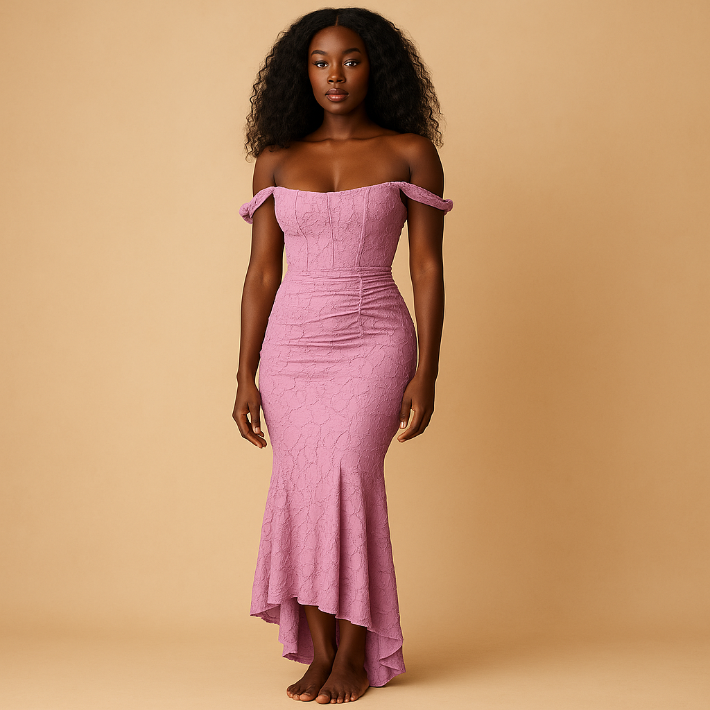 Gebloemde midi-jurk voor dames met lichte stof en elegante pasvorm, ideaal voor tuinfeestjes, brunch of zomerse casual dagen.
