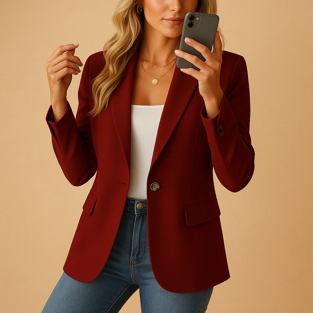 Getailleerde damesblazer met stretch en klassieke snit, ideaal voor formele gelegenheden, kantoor en casual outfits