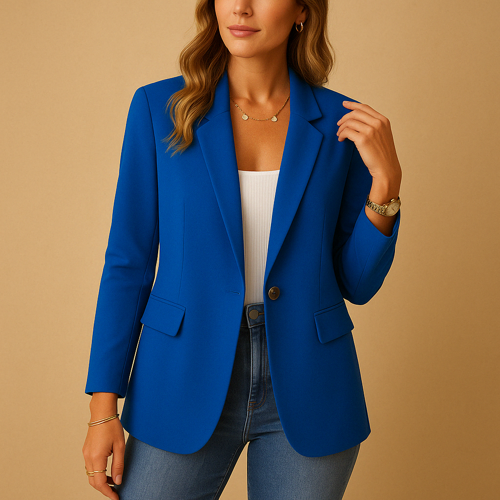 Getailleerde damesblazer met stretch en klassieke snit, ideaal voor formele gelegenheden, kantoor en casual outfits