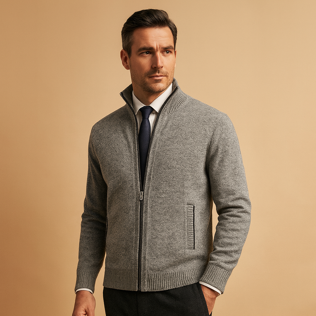 Heren vest met rits in een moderne en comfortabele stijl, ideaal voor casual en sportieve outfits tijdens de herfst en winter.