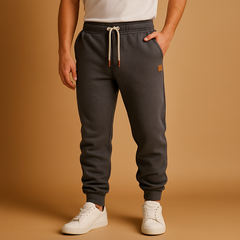 Comfortabele joggingbroek voor heren van katoenmix met verstelbare tailleband en zijzakken, perfect voor sport of ontspanning.
