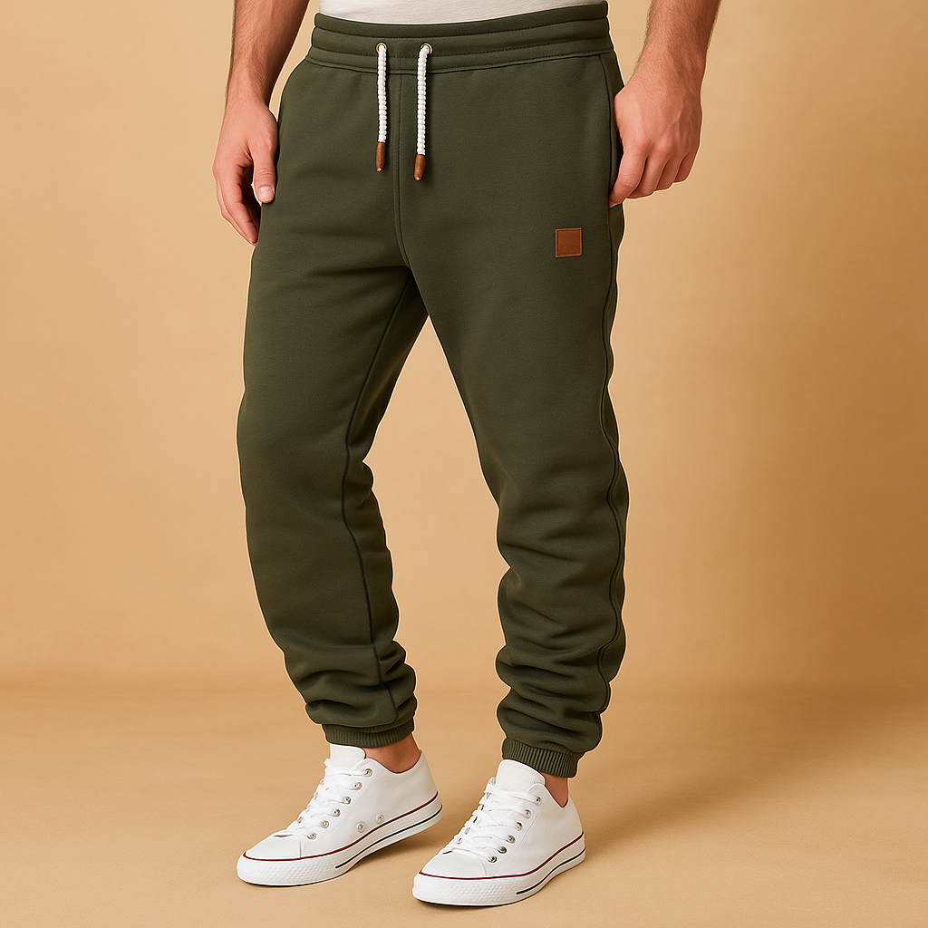 Comfortabele joggingbroek voor heren van katoenmix met verstelbare tailleband en zijzakken, perfect voor sport of ontspanning.