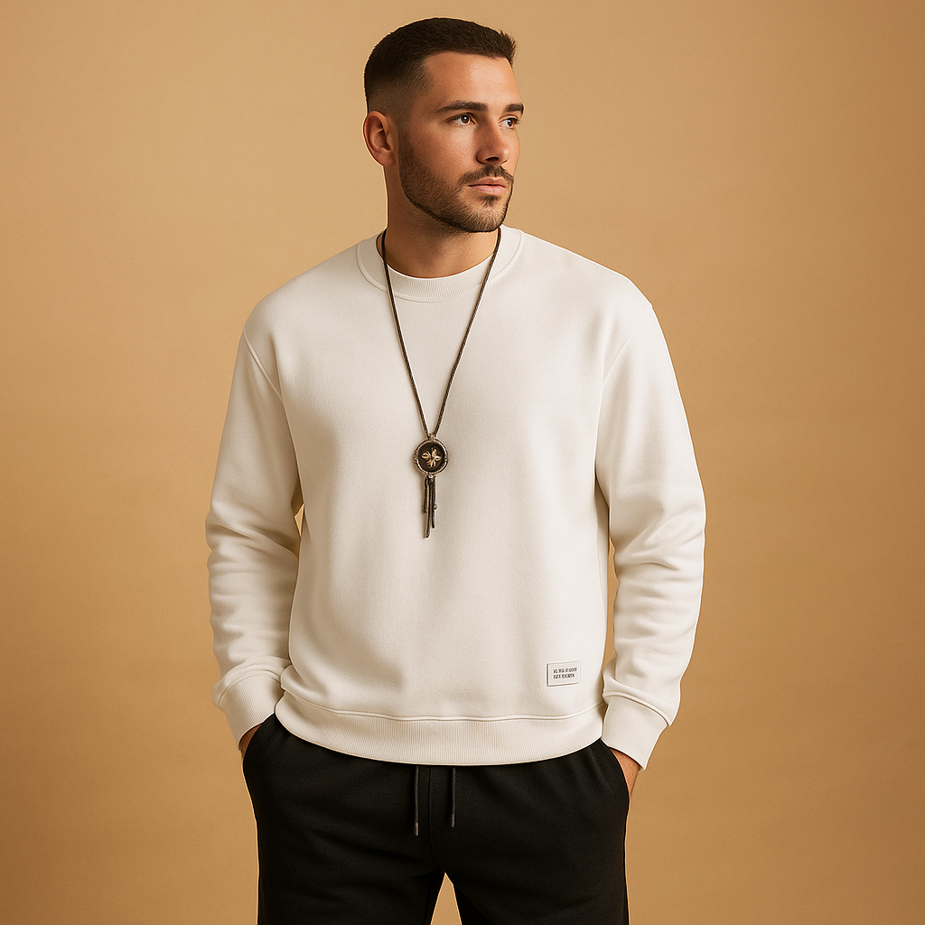 Joggingpak voor heren met sweater en jogging jeans, ideaal voor casual dagen en comfortabele momenten thuis of buiten.