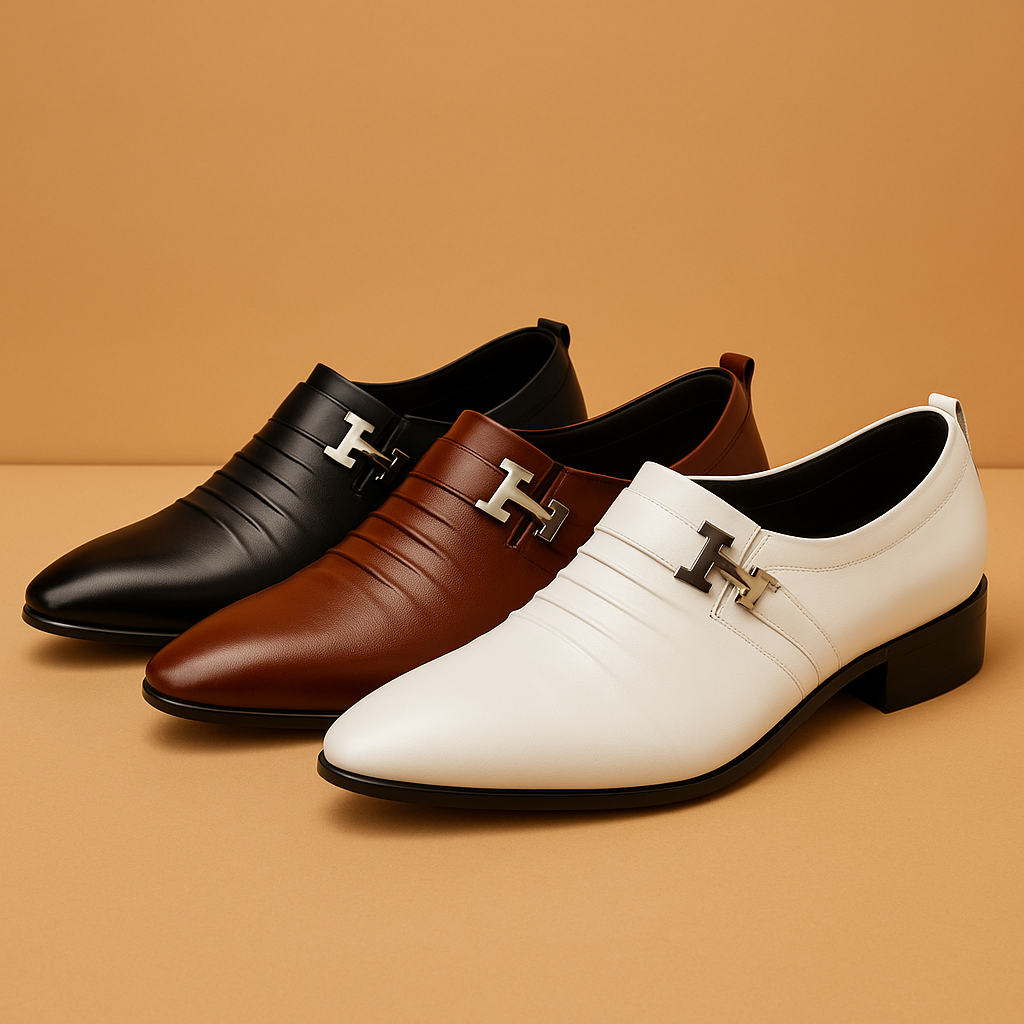 Klassieke business casual herenschoenen voor heren met puntige neus en comfortabele binnenzool, perfect voor kantoor en formele gelegenheden.