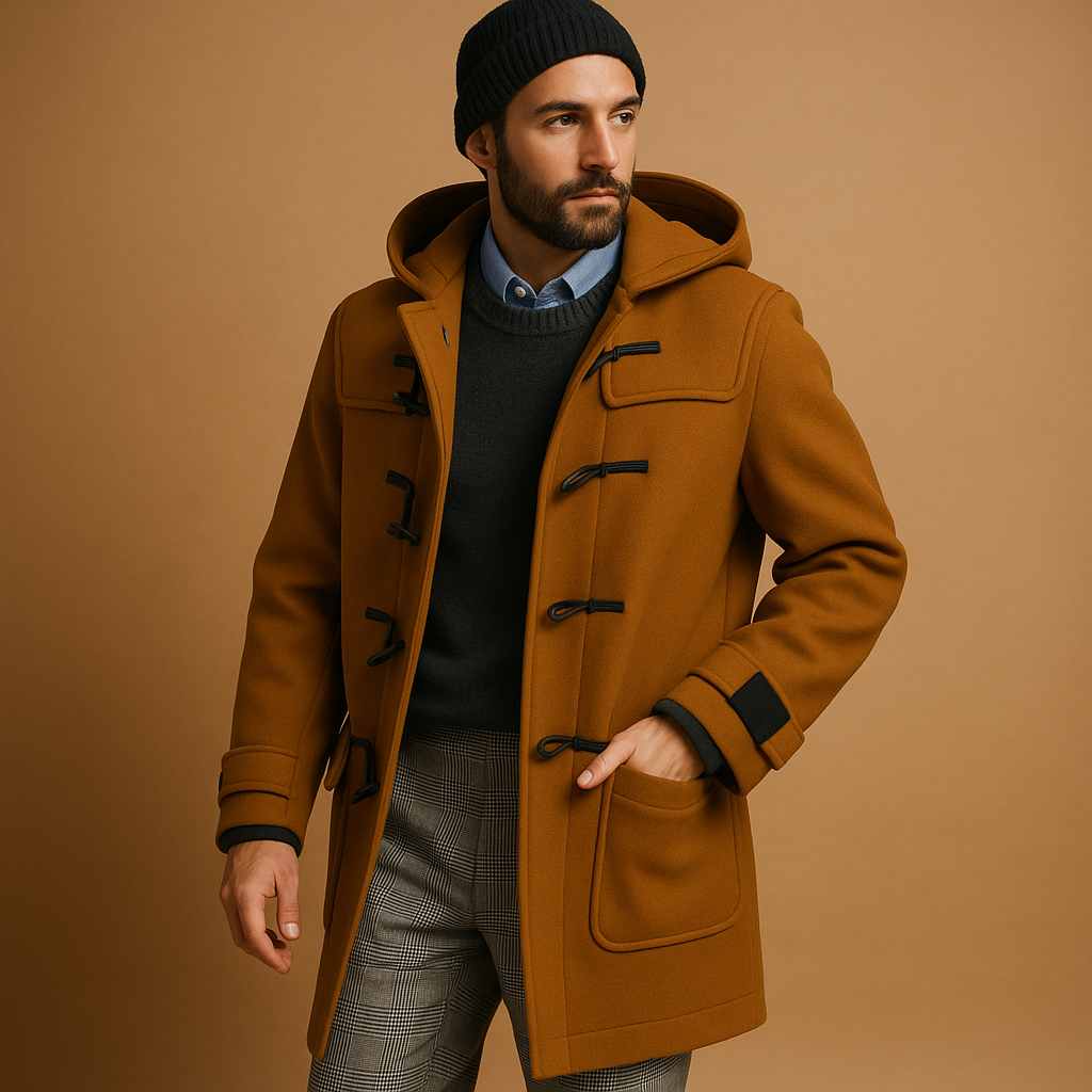 Lange heren winterjas met warme voering, comfortabele pasvorm en stijlvolle snit, ideaal voor werk, wandelen en dagelijks gebruik.