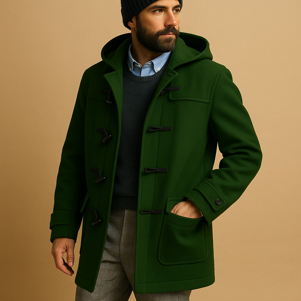 Lange heren winterjas met warme voering, comfortabele pasvorm en stijlvolle snit, ideaal voor werk, wandelen en dagelijks gebruik.