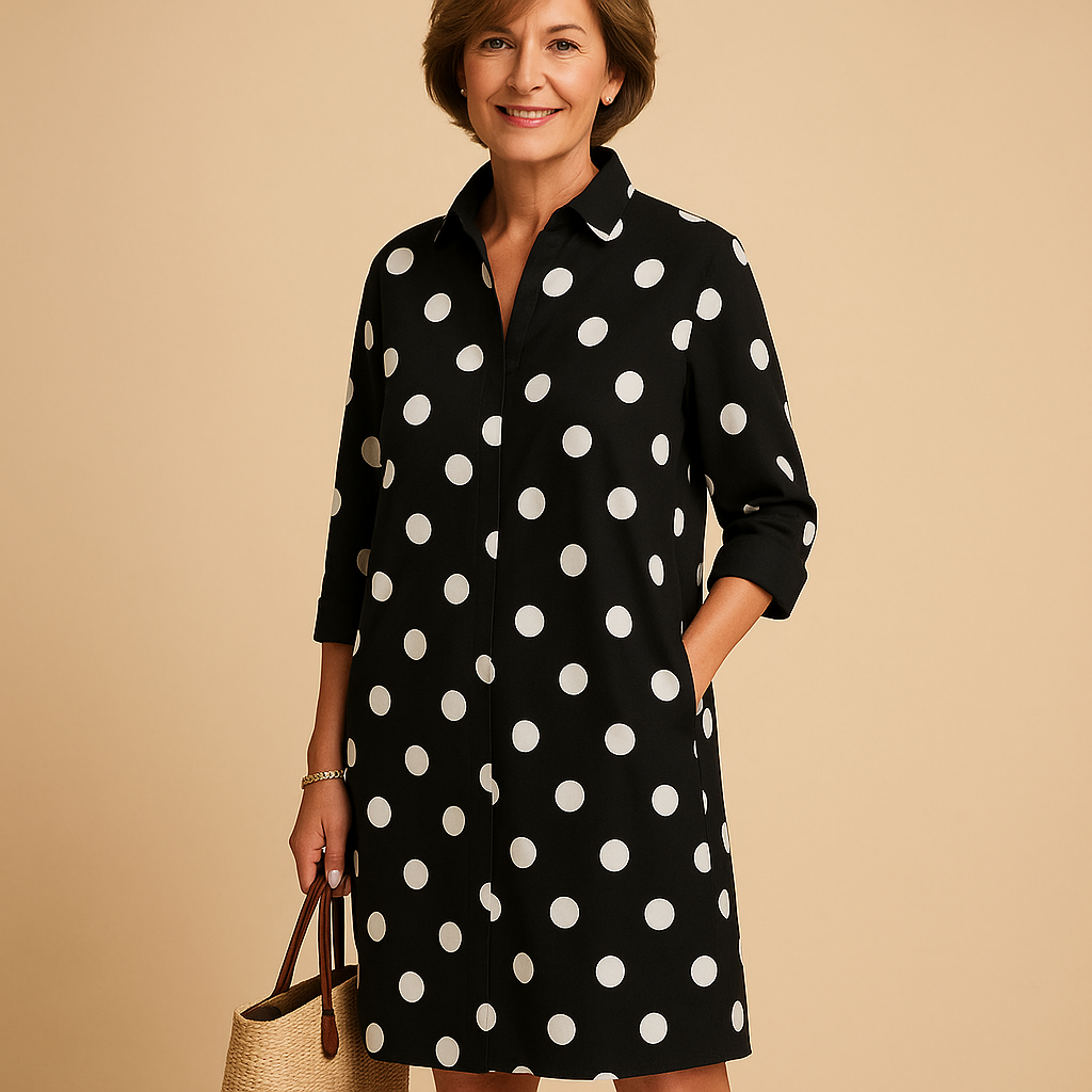 Elegante lentejurk voor dames met comfortabele pasvorm en luchtige stof, ideaal voor casual dagen of feestelijke gelegenheden