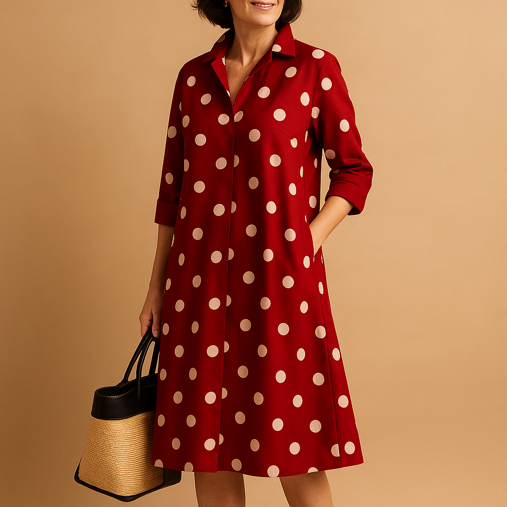 Elegante lentejurk voor dames met comfortabele pasvorm en luchtige stof, ideaal voor casual dagen of feestelijke gelegenheden