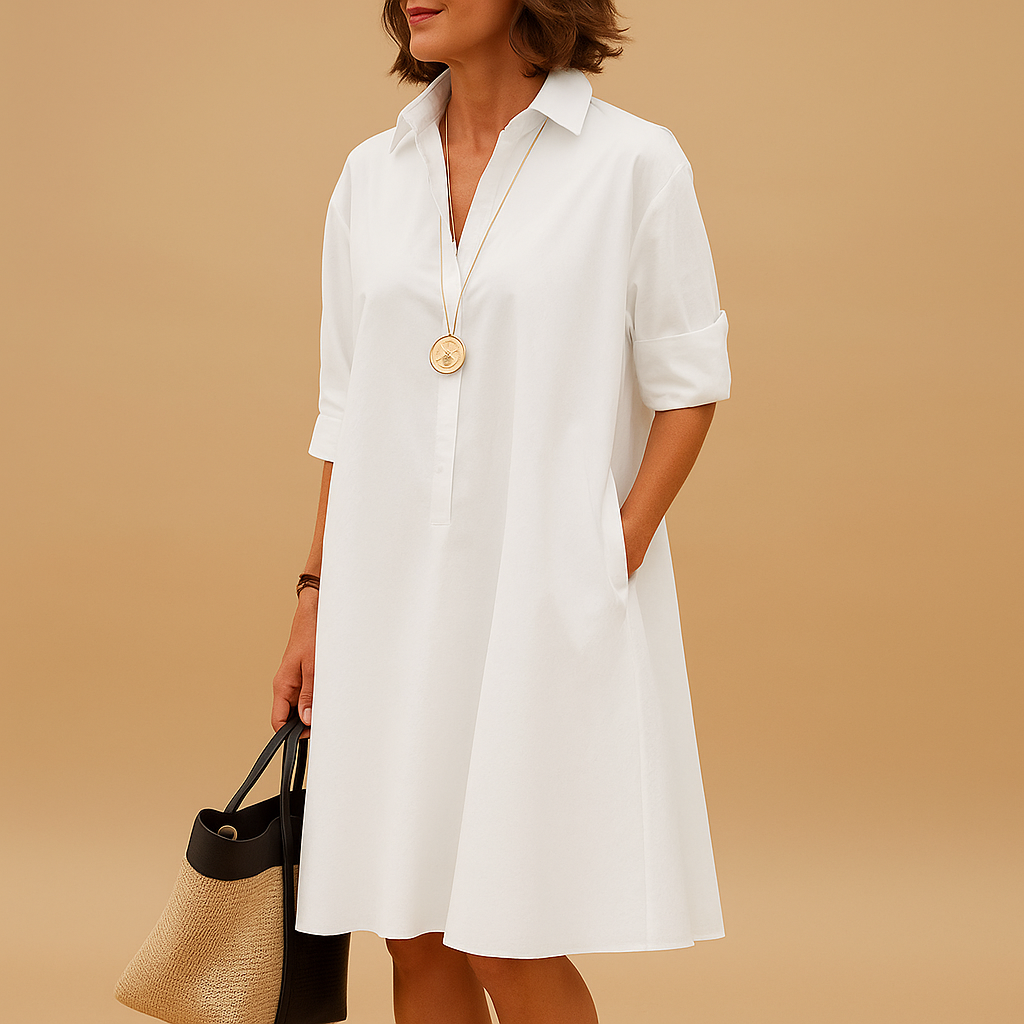 Elegante lentejurk voor dames met comfortabele pasvorm en luchtige stof, ideaal voor casual dagen of feestelijke gelegenheden