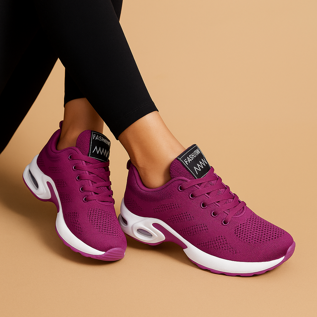 Lichtgewicht dames sneakers met ademende mesh stof en demping, perfect voor hardlopen, wandelen en casual gebruik