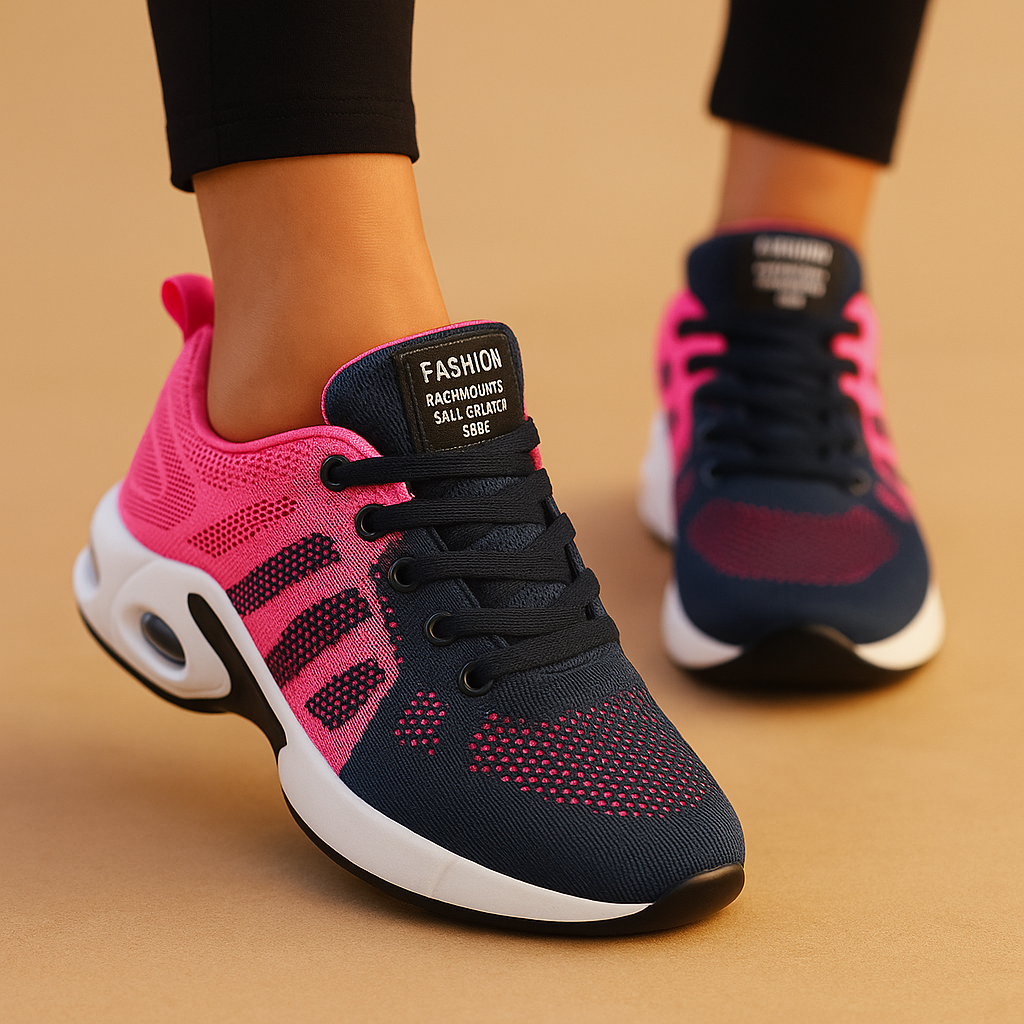Lichtgewicht dames sneakers met ademende mesh stof en demping, perfect voor hardlopen, wandelen en casual gebruik