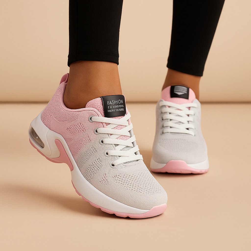 Lichtgewicht slip-on wandelschoenen voor dames met ademende stof en comfortabele zool, ideaal voor wandelen en dagelijks gebruik.