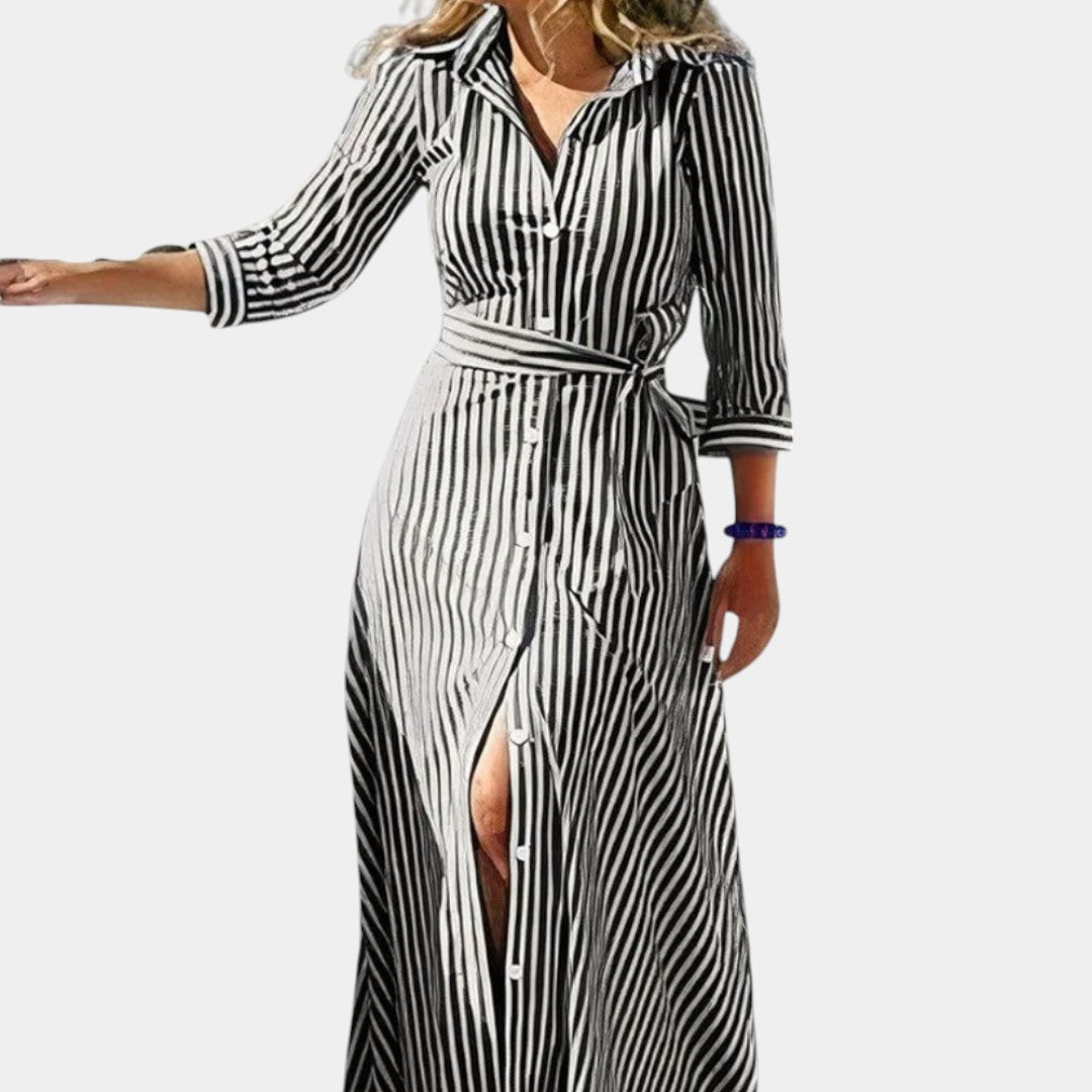 Luchtige lange zomerjurk voor dames met korte mouwen in diverse kleuren, ideaal voor casual en chique zomerdagen