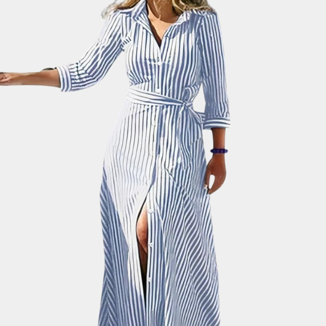 Luchtige lange zomerjurk voor dames met korte mouwen in diverse kleuren, ideaal voor casual en chique zomerdagen