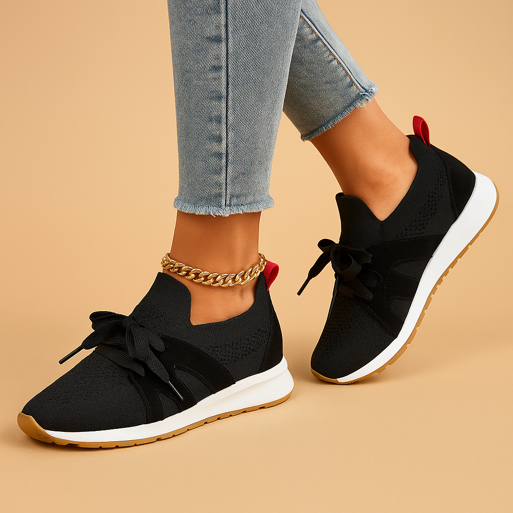 Dames veterschoenen van ademend mesh met ronde neus, ideaal voor comfort tijdens wandelen en dagelijks gebruik.