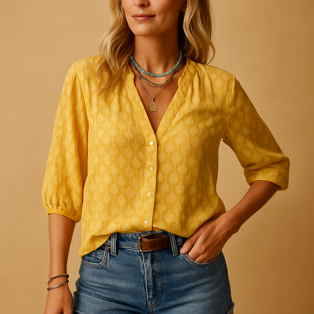 Dames zomerblouse met luchtige pasvorm en vrouwelijke stijl, ideaal voor casual gelegenheden en warme dagen