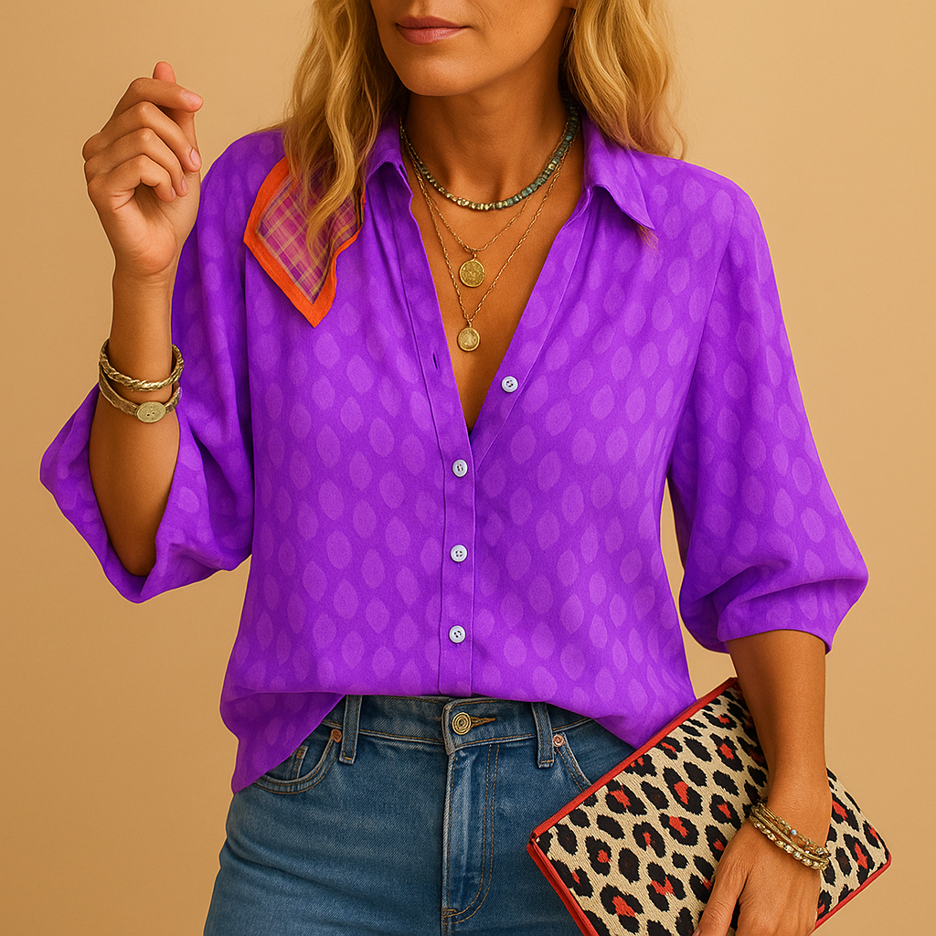 Dames zomerblouse met luchtige pasvorm en vrouwelijke stijl, ideaal voor casual gelegenheden en warme dagen