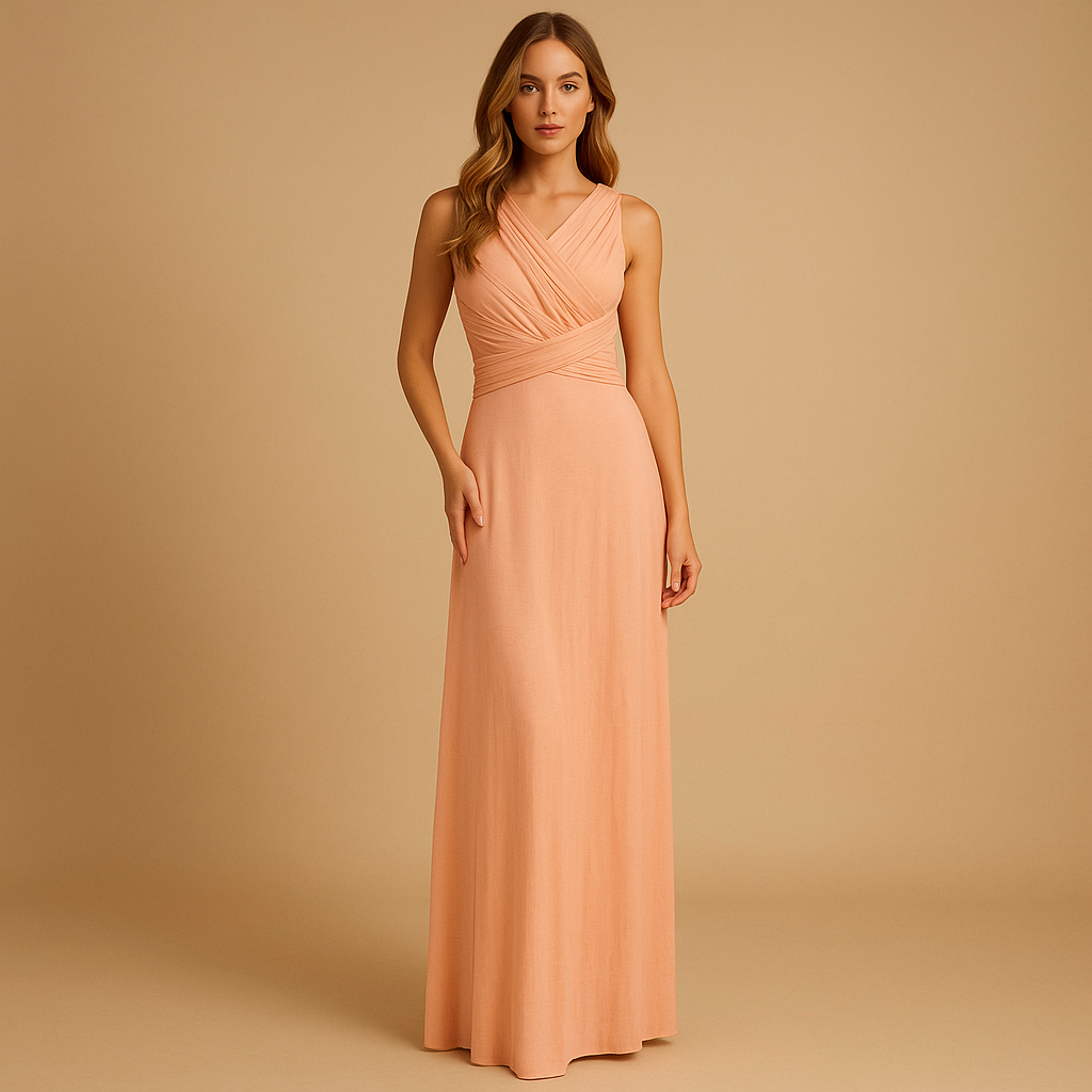 Veelzijdige dames wikkeljurk met verstelbare stijlopties en flatterende pasvorm, ideaal voor feestjes en zomerdagen