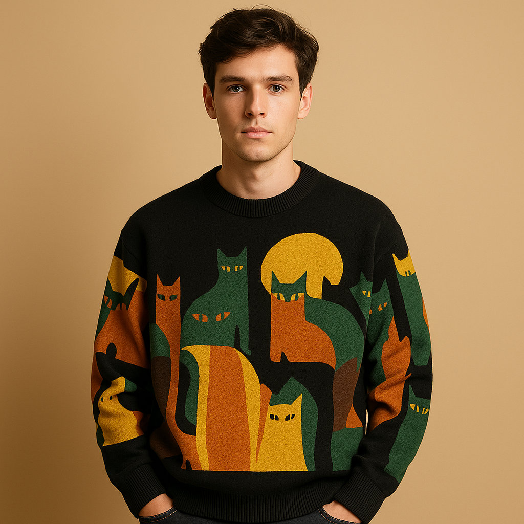 Oversized heren trui in modern design met warme en zachte stof, ideaal voor dagelijks gebruik in de herfst en winter.