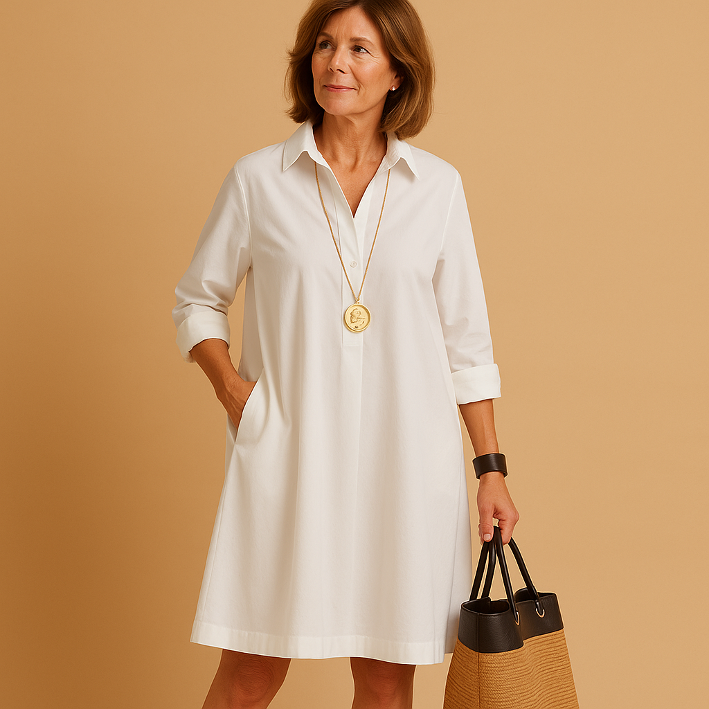 Polo-jurk voor dames met stretch, ademend materiaal en klassieke kraag, ideaal voor dagelijks gebruik of smart-casual outfits.