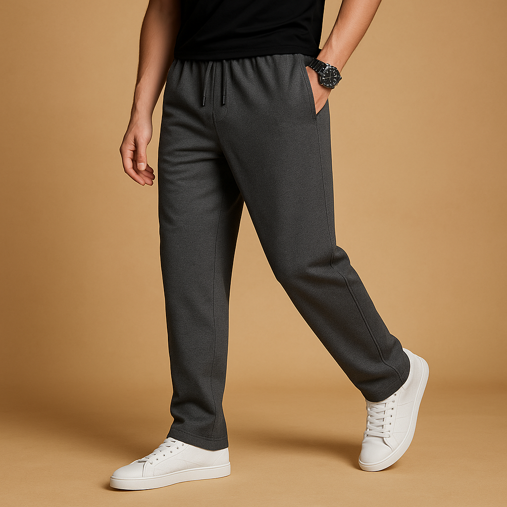 Oversized joggingsbroek voor heren met wijde pijpen in katoen, ideaal voor casual dagen en comfortabel loungen