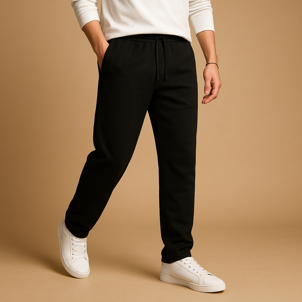 Oversized joggingsbroek voor heren met wijde pijpen in katoen, ideaal voor casual dagen en comfortabel loungen