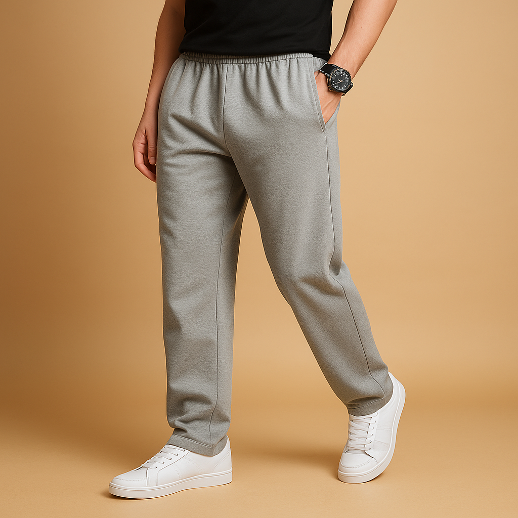 Oversized joggingsbroek voor heren met wijde pijpen in katoen, ideaal voor casual dagen en comfortabel loungen