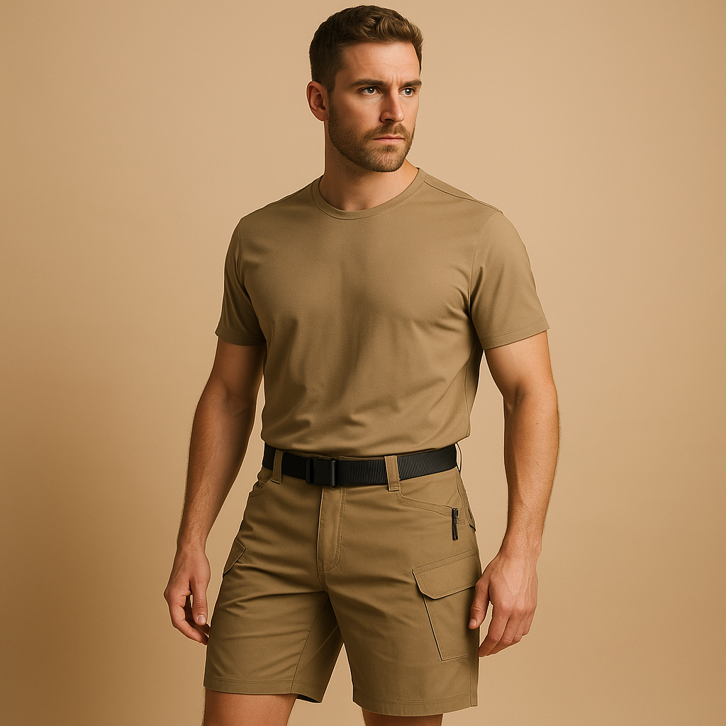 Heren cargo broek met sneldrogend materiaal en meerdere zakken, perfect voor outdoor activiteiten zoals wandelen, kamperen en vissen.