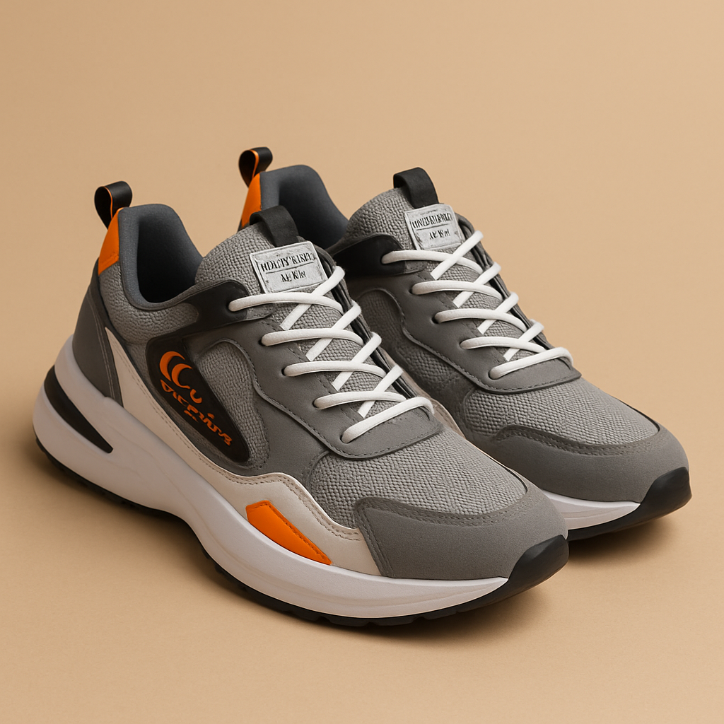 Lichtgewicht sportschoenen voor heren in zwart, grijs en blauw – ademend, stijlvol en ideaal voor dagelijks gebruik of sportieve activiteiten.
