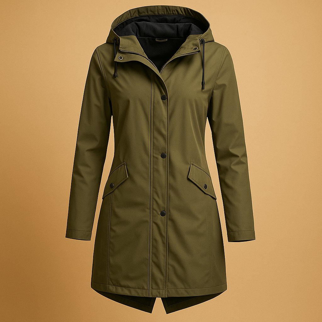 Transparante regenjas met capuchon voor dames van licht en ademend materiaal. Stijlvol, comfortabel en ideaal voor regenachtige dagen.