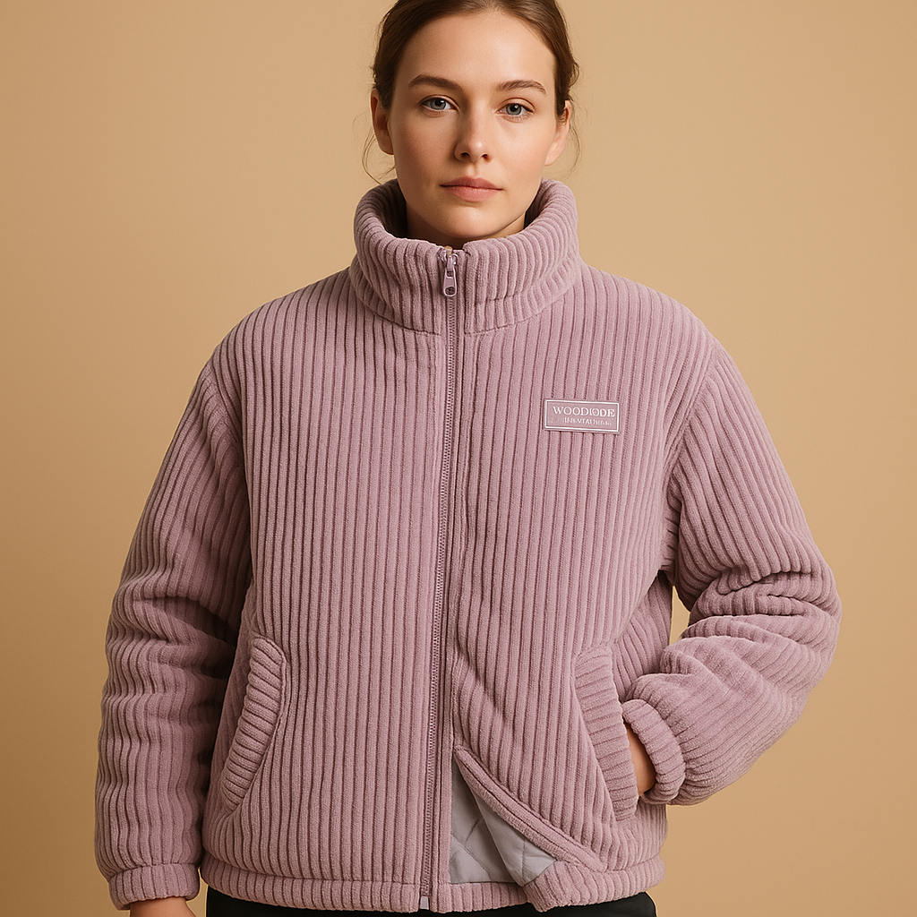 Heren corduroy jack met katoenen voering en comfortabele pasvorm, ideaal voor koude dagen en casual winteroutfits.