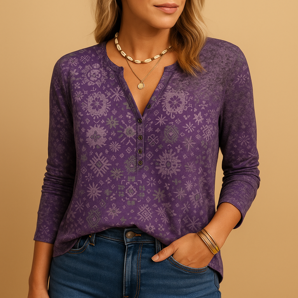 Dames zomerblouse met elegante pasvorm en luchtige stof, ideaal voor warme zomerdagen en casual gelegenheden