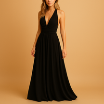 Verstelbare elegante damesjurk met soepel vallende stof, ideaal voor bruiloften, feestjes en formele evenementen.